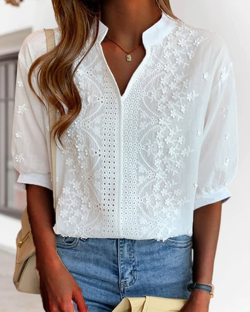 Vega Embroidered Puff Sleeve Blouse_7