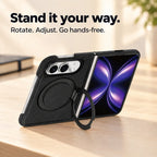 Leather iPhone Duo Case with Ring Kickstand
