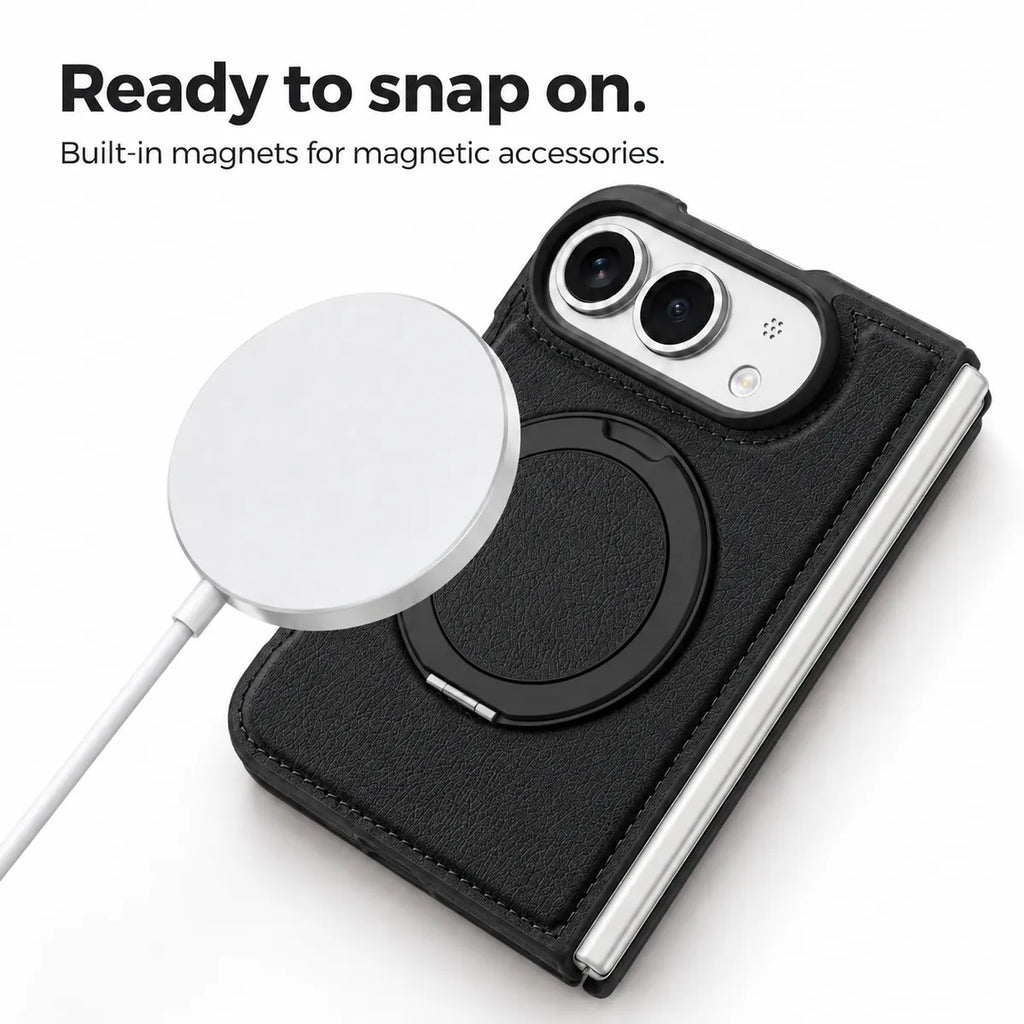 Leather iPhone Duo Case with Ring Kickstand