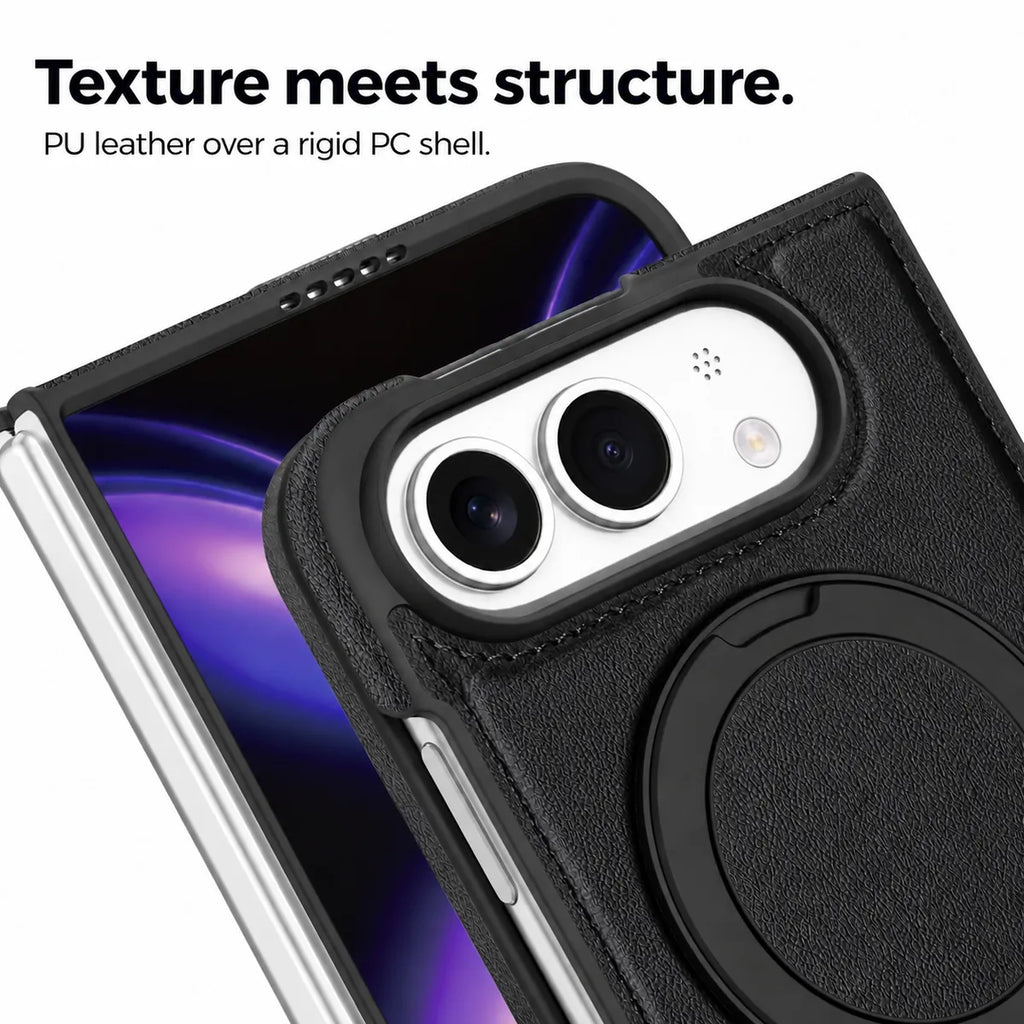 Leather iPhone Duo Case with Ring Kickstand