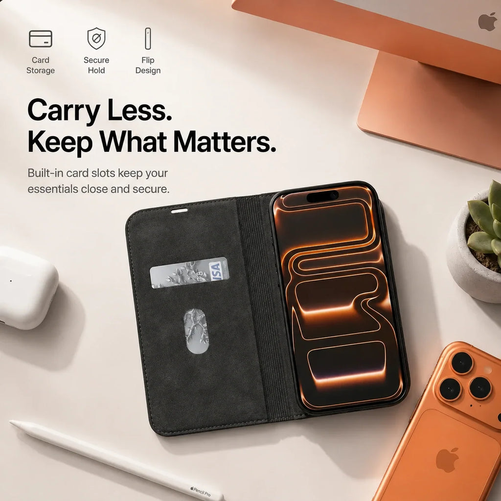 Leather MagSafe Flip Phone Case