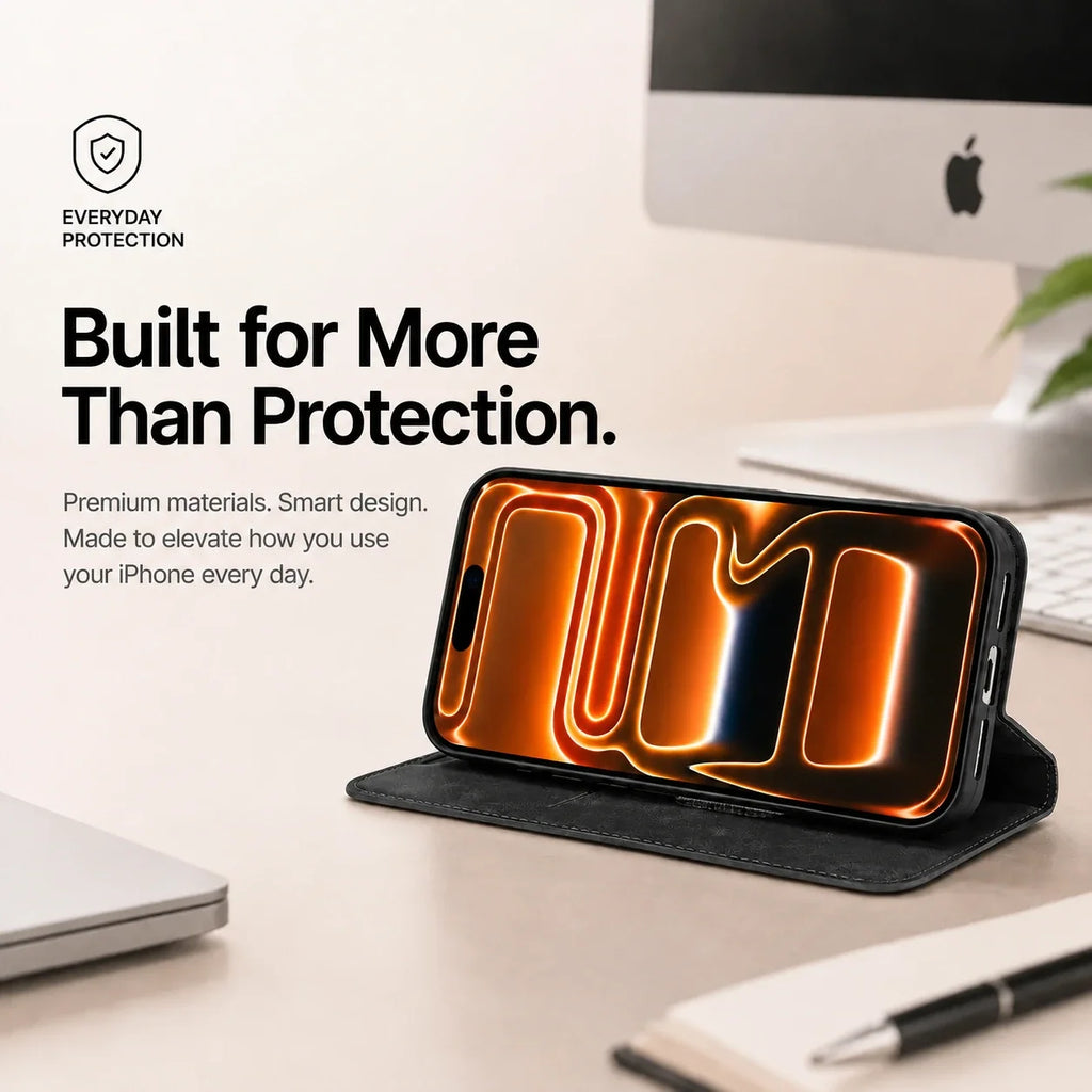Leather MagSafe Flip Phone Case