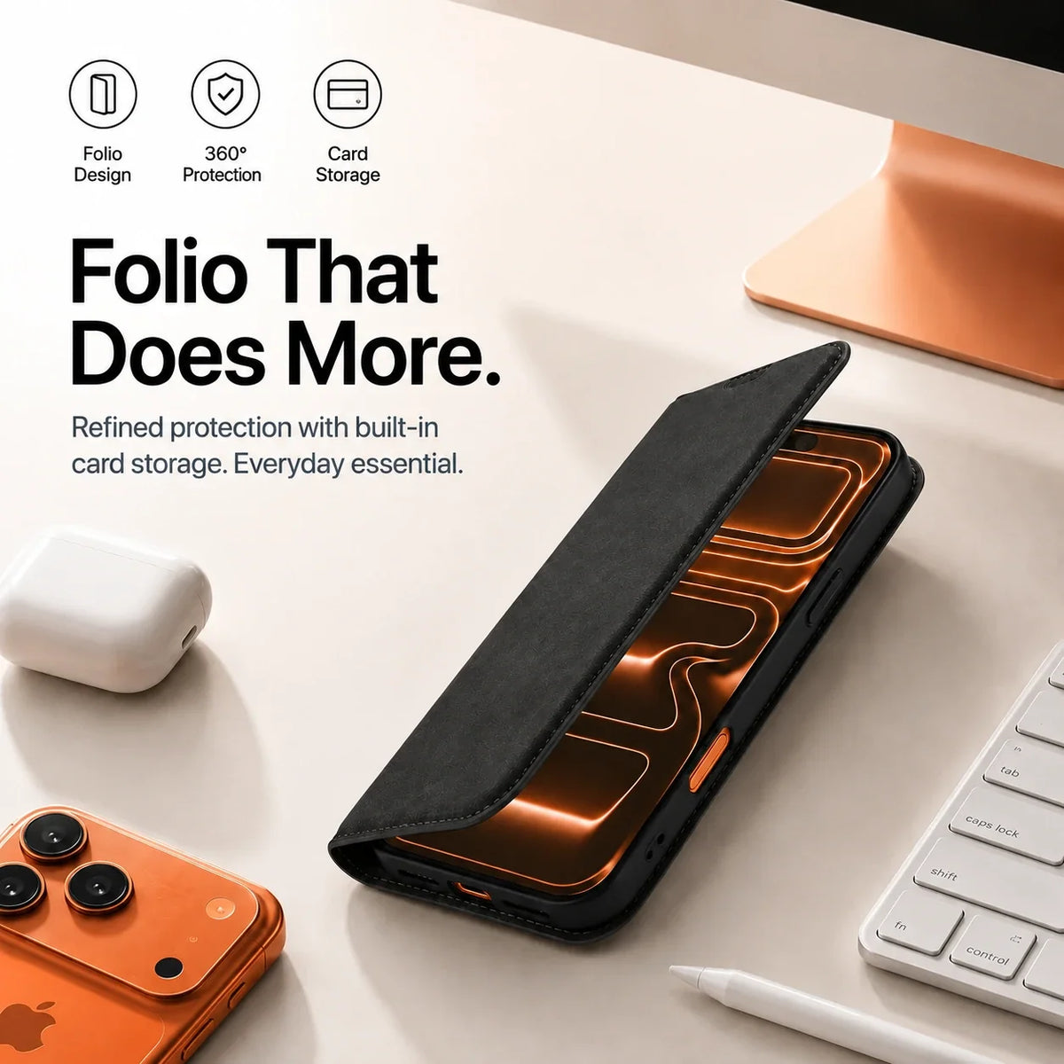 Leather MagSafe Flip Phone Case