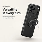 Leather Phone Case with Folding Ring Stand