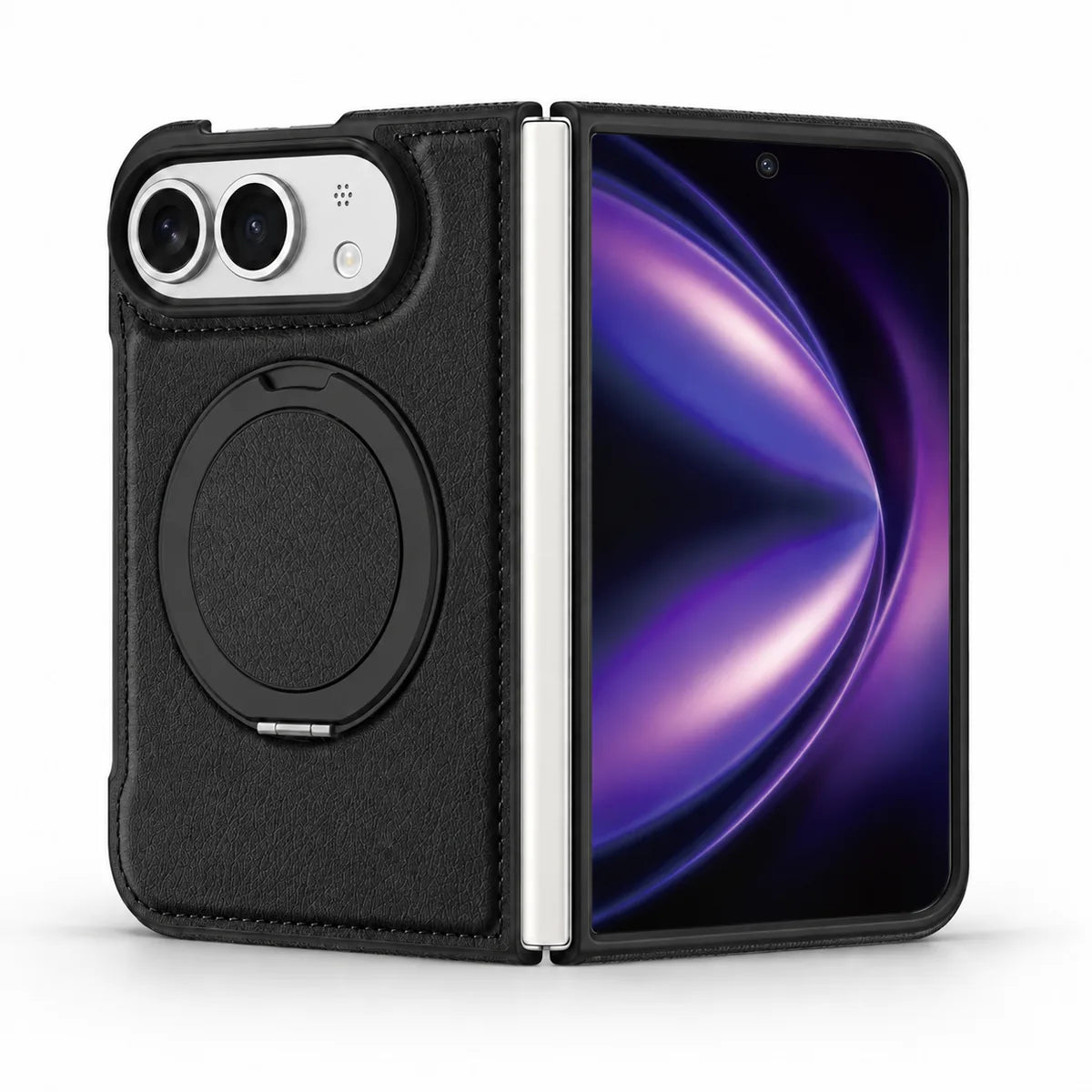 Leather iPhone Duo Case with Ring Kickstand