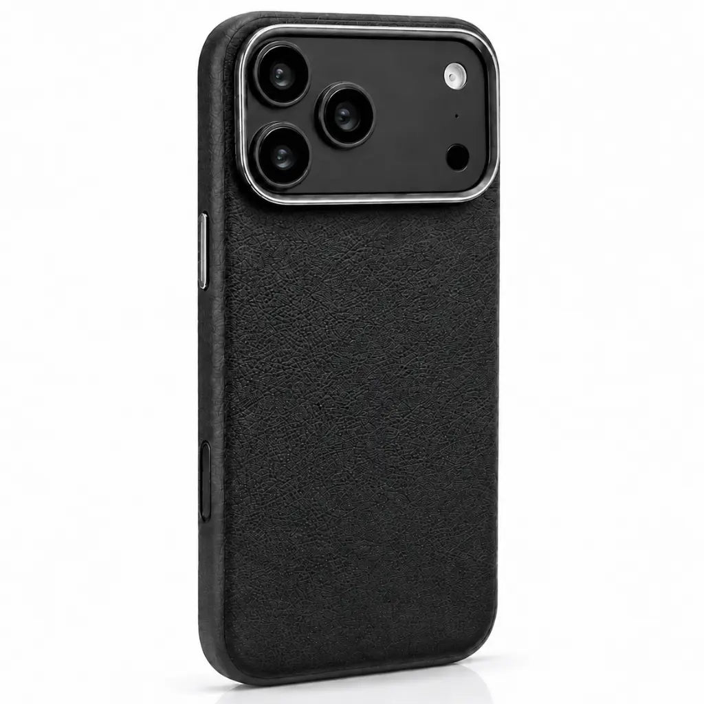 Leather iPhone Case with Metal Lens Frame
