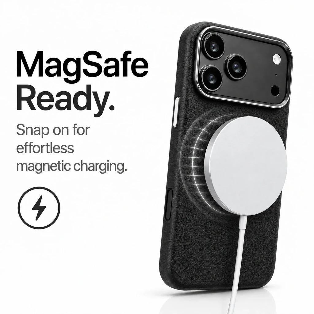 Leather iPhone Case with Metal Lens Frame