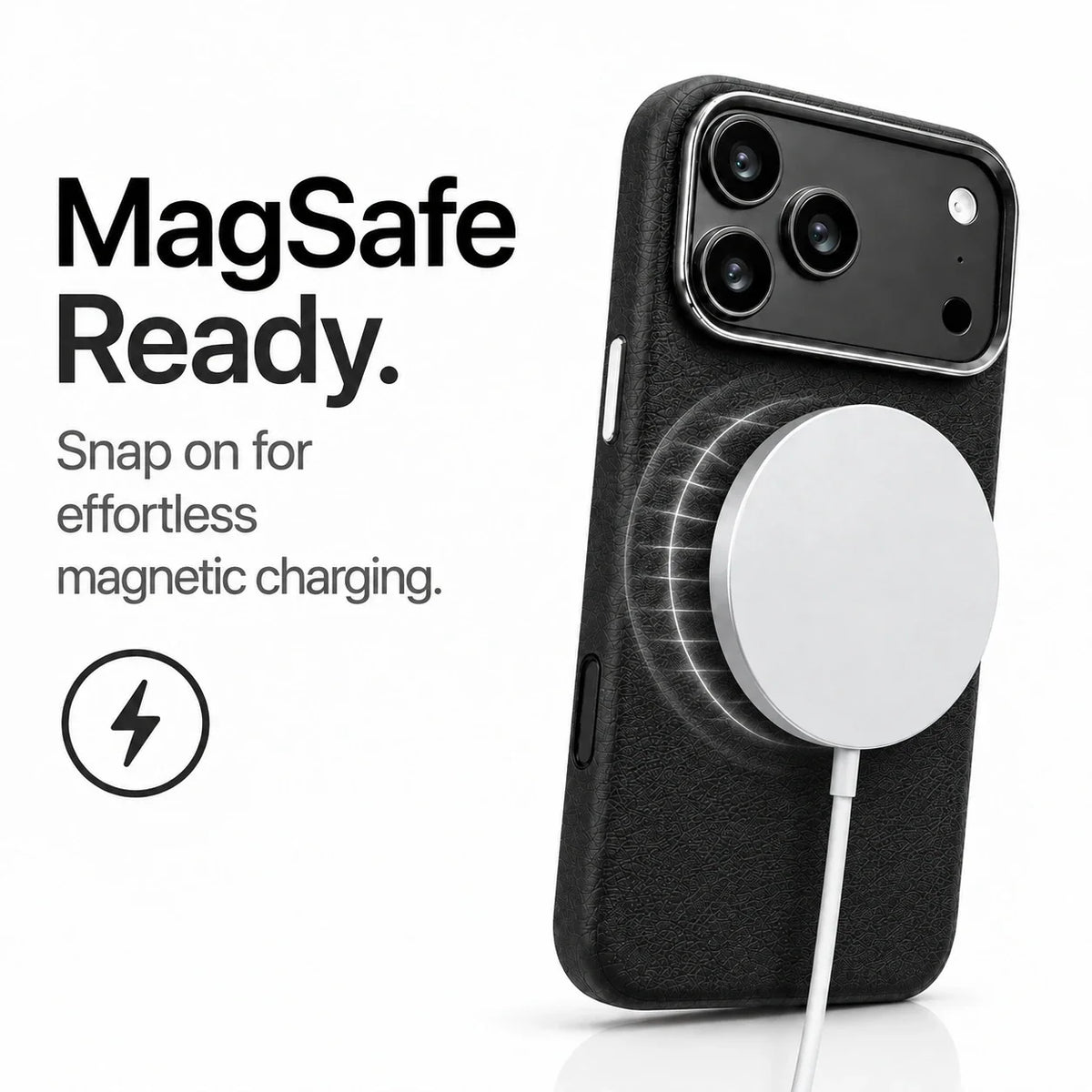 Leather iPhone Case with Metal Lens Frame