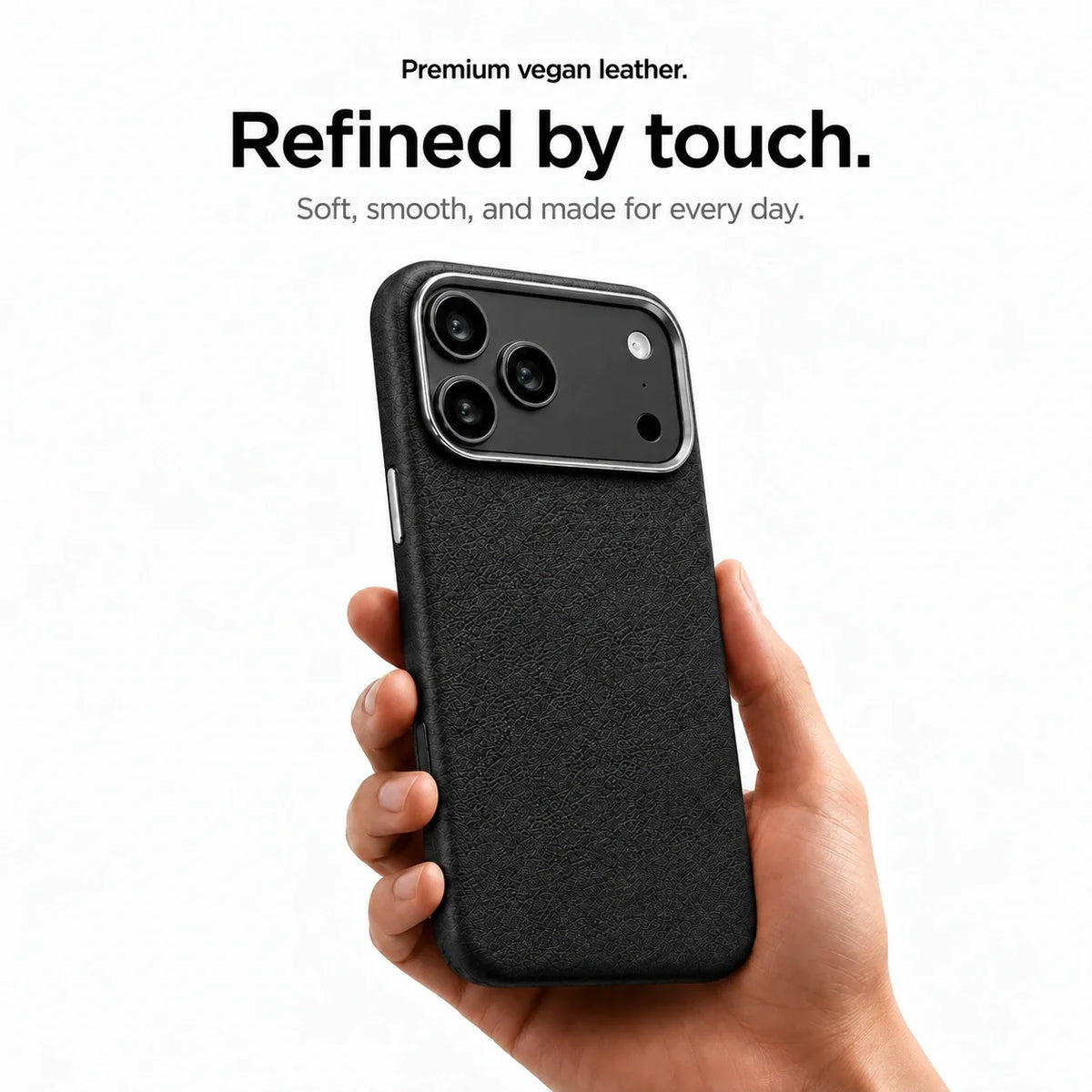Leather iPhone Case with Metal Lens Frame