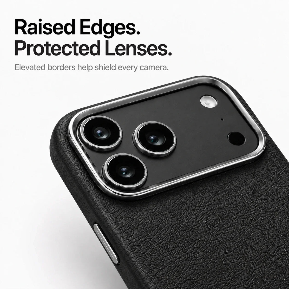 Leather iPhone Case with Metal Lens Frame