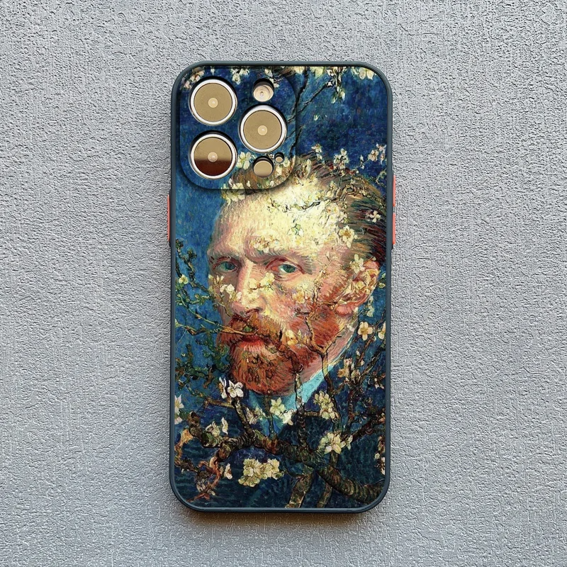 Famous Oil Painting iPhone Case Van Gogh Art Collection with Raised Camera Frame and Lens Guard