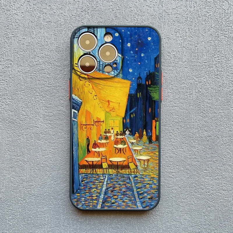 Famous Oil Painting iPhone Case Van Gogh Art Collection with Raised Camera Frame and Lens Guard