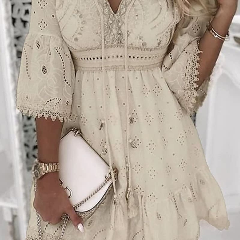 Tanja Lace Bell Sleeve Mini Dress_1