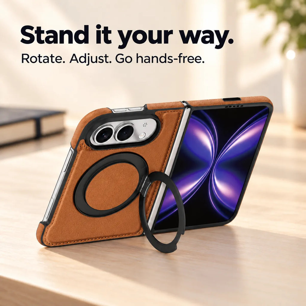 Leather iPhone Duo Case with Ring Kickstand