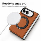 Leather iPhone Duo Case with Ring Kickstand