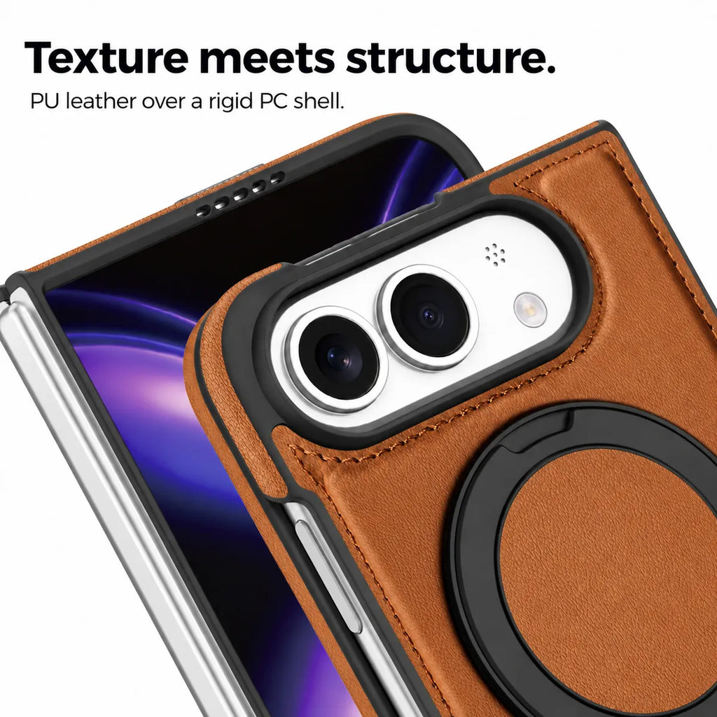 Leather iPhone Duo Case with Ring Kickstand