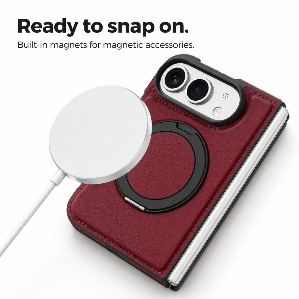 Leather iPhone Duo Case with Ring Kickstand
