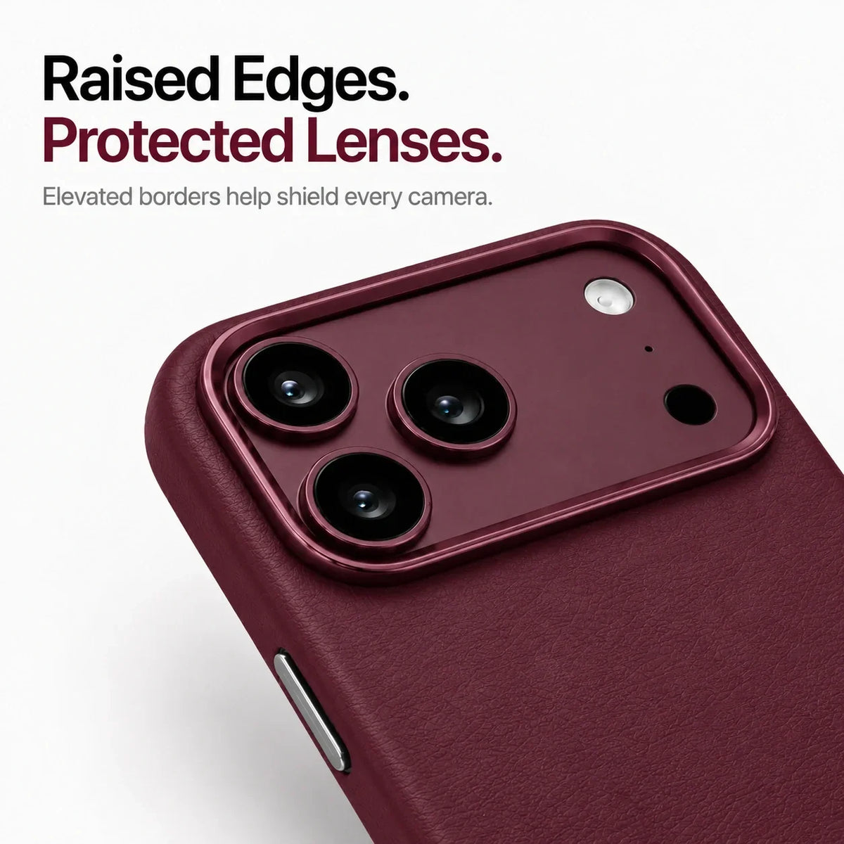 Leather iPhone Case with Metal Lens Frame