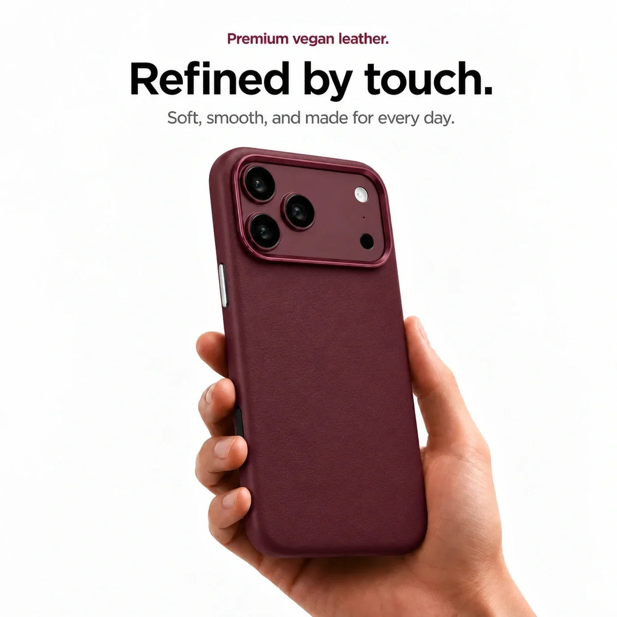 Leather iPhone Case with Metal Lens Frame