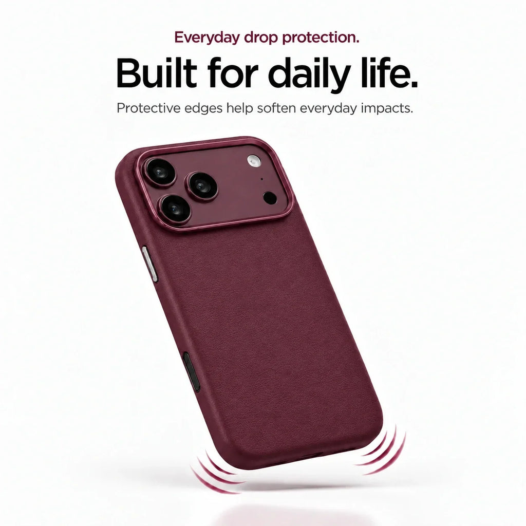 Leather iPhone Case with Metal Lens Frame