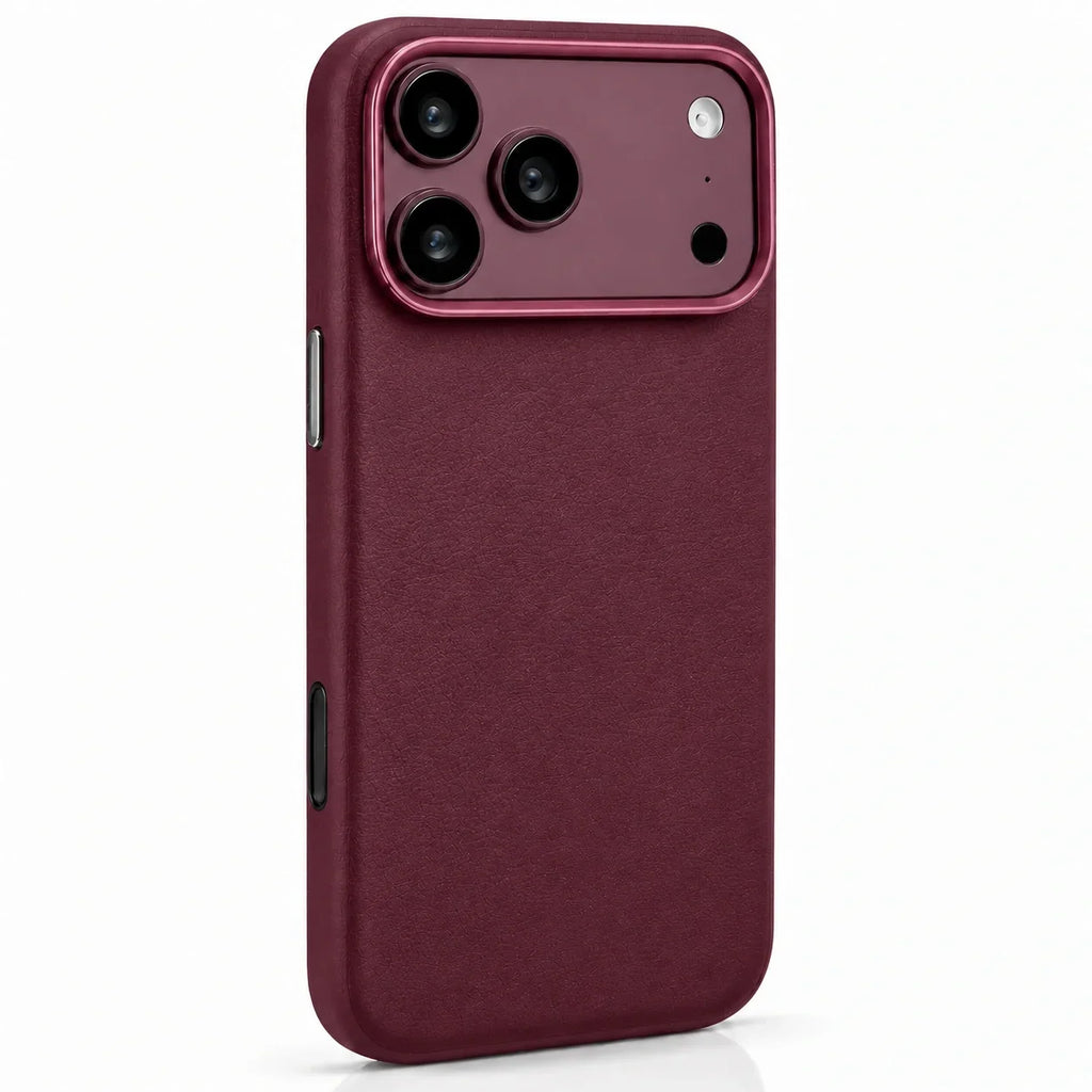 Leather iPhone Case with Metal Lens Frame