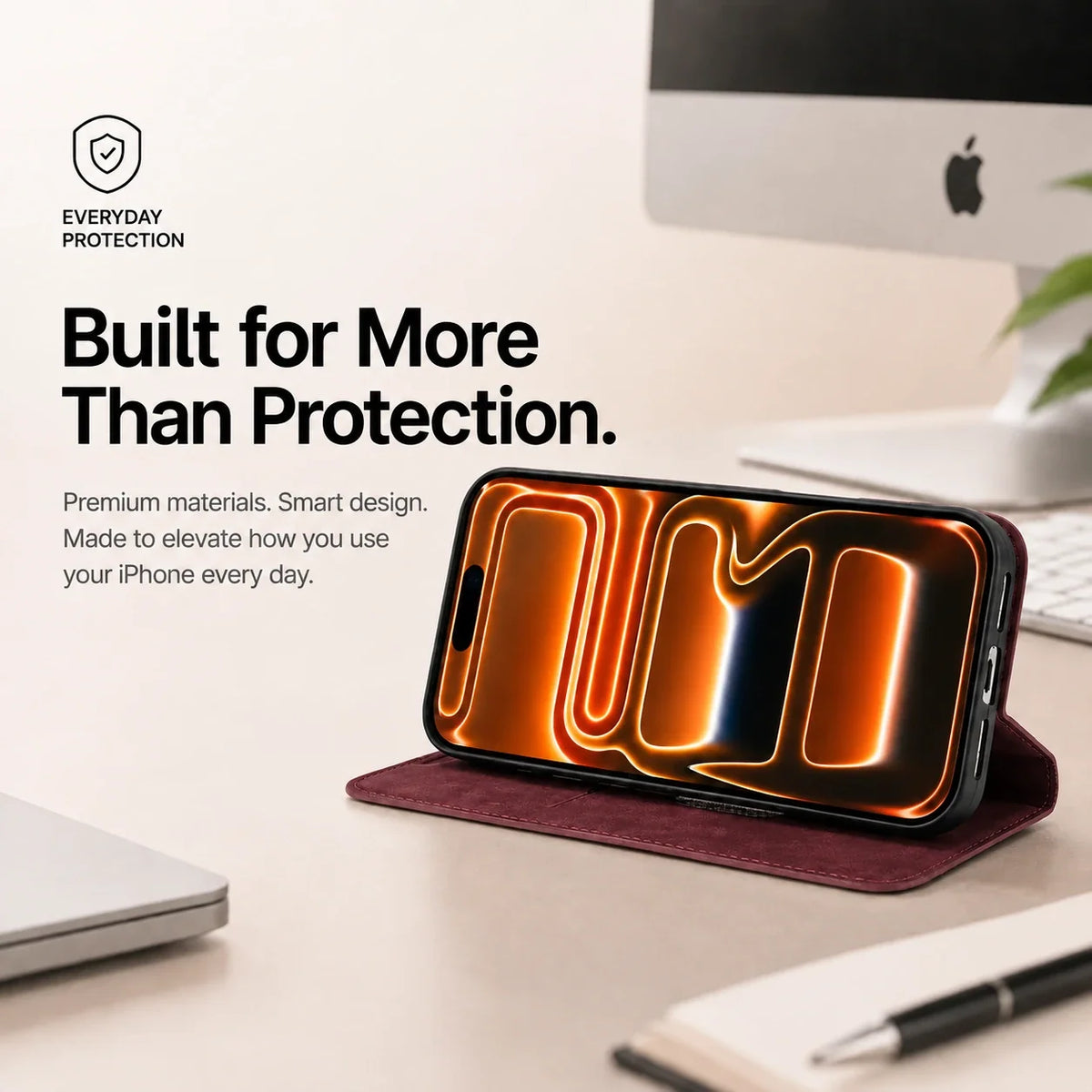 Leather MagSafe Flip Phone Case