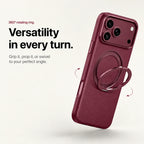 Leather Phone Case with Folding Ring Stand