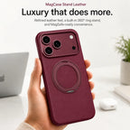 Leather Phone Case with Folding Ring Stand