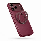 Leather Phone Case with Folding Ring Stand