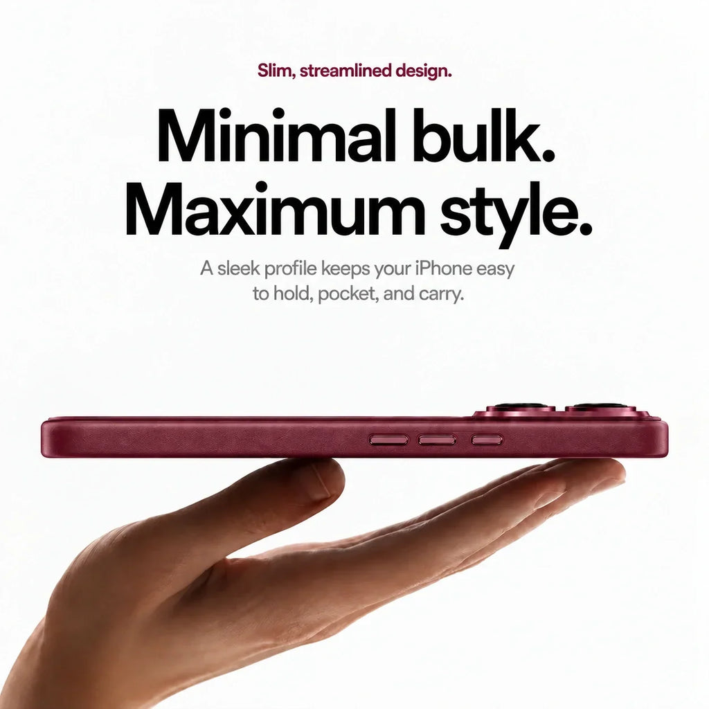 Leather Phone Case with Folding Ring Stand