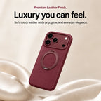 Leather Phone Case with Folding Ring Stand
