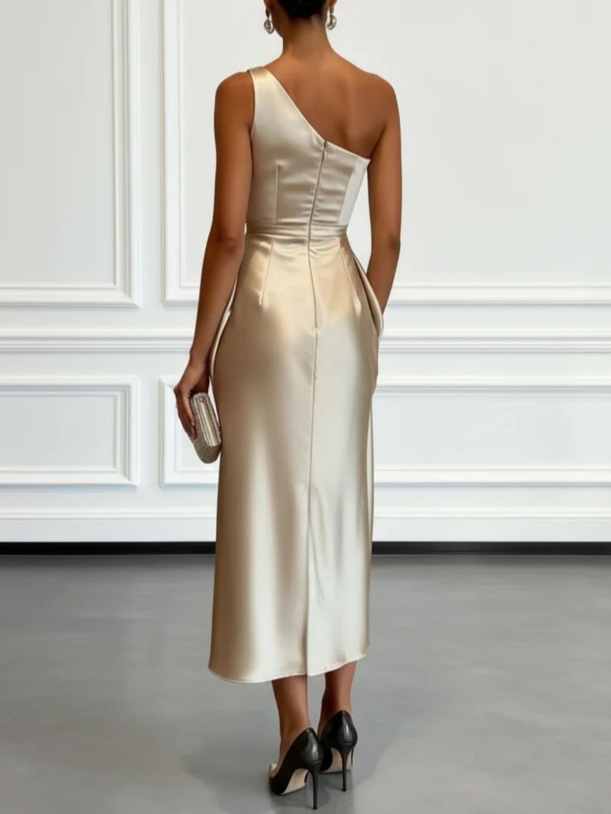 Fien One Shoulder Satin Midi Dress_2