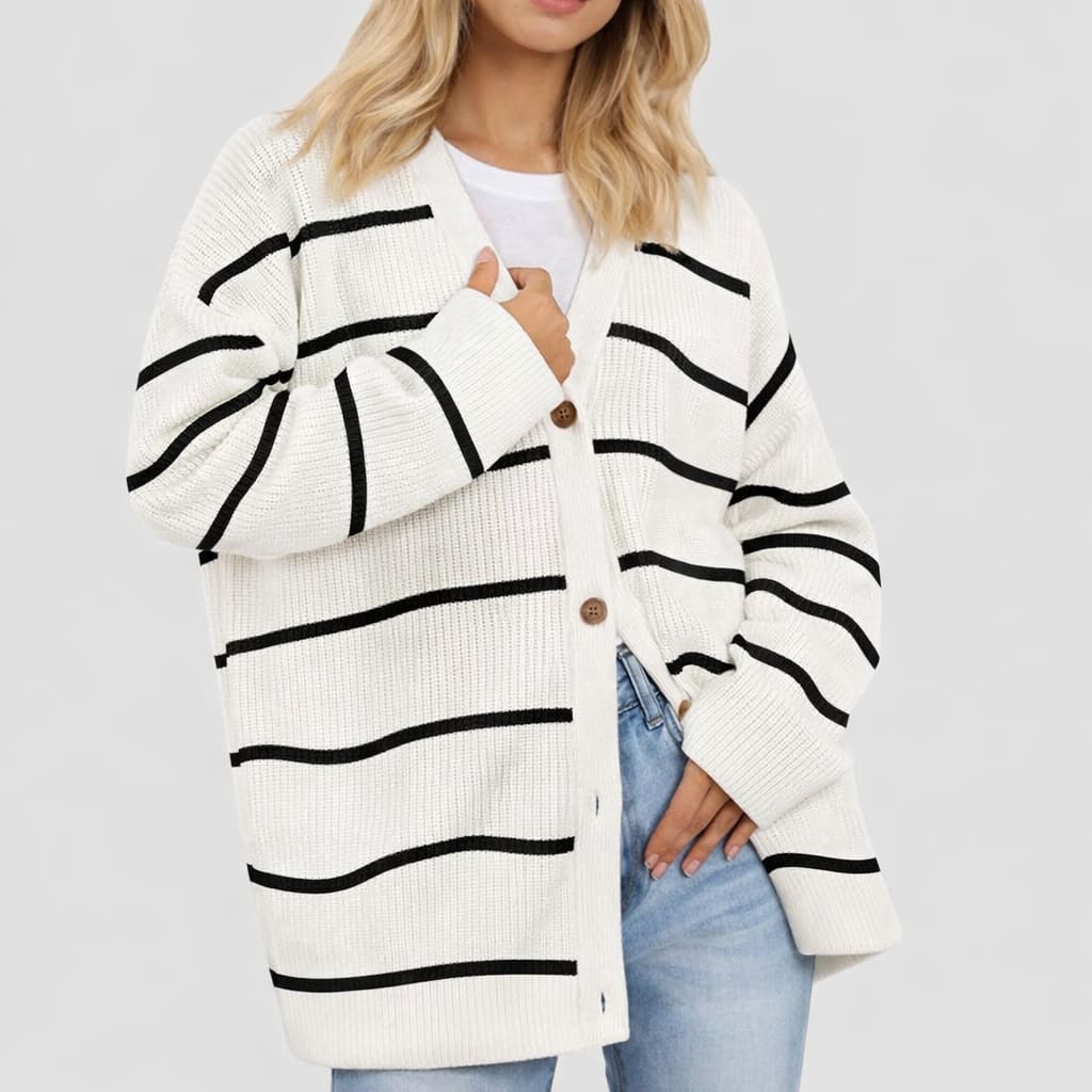 Ines Oversized Striped Cardigan_1