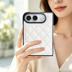 Quilted Leather Foldable Phone Case with Hinge Protection