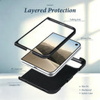 Quilted Leather Foldable Phone Case with Hinge Protection