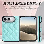 Quilted Leather Foldable Phone Case with Hinge Protection