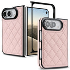 Quilted Leather Foldable Phone Case with Hinge Protection