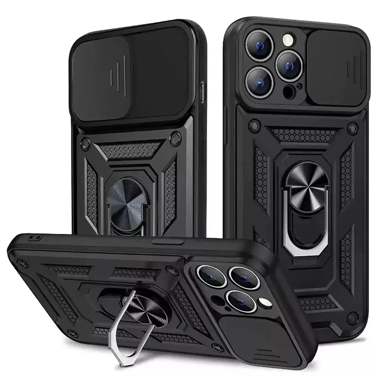 Heavy Duty Shockproof Phone Case with Kickstand Lens Cover