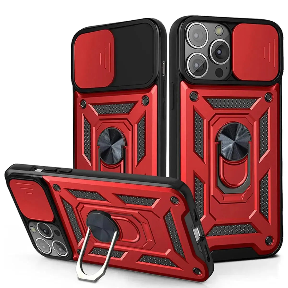 Heavy Duty Shockproof Phone Case with Kickstand Lens Cover