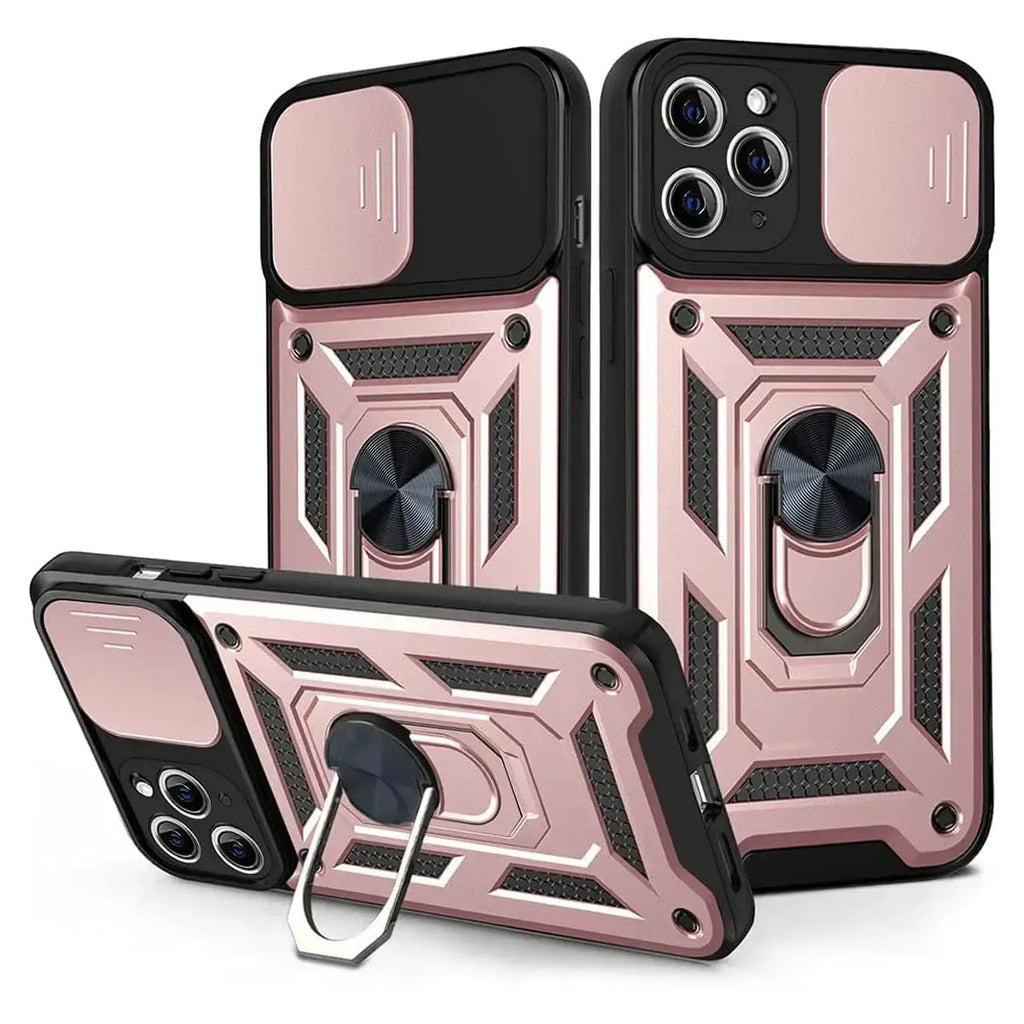 Heavy Duty Shockproof Phone Case with Kickstand Lens Cover