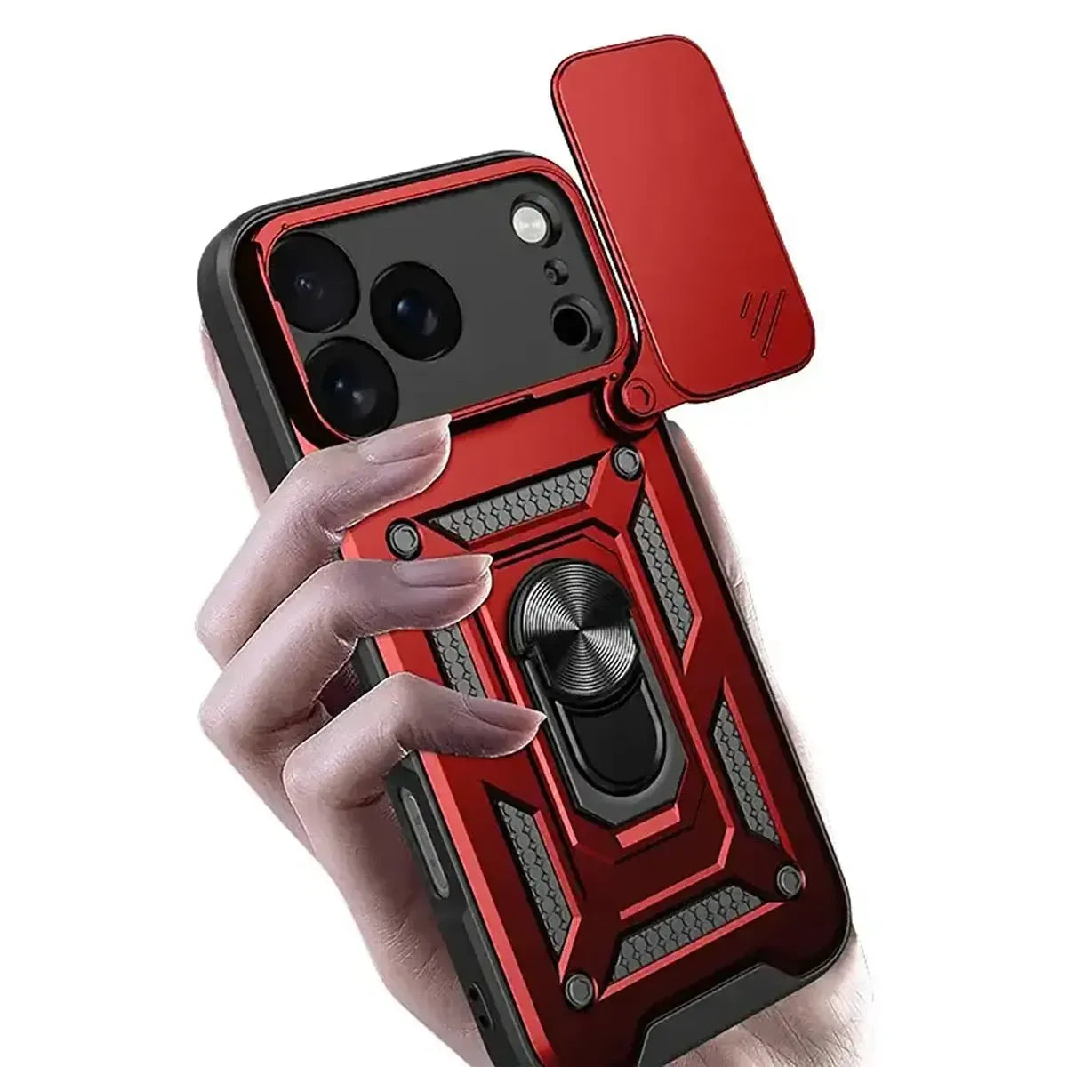 Heavy Duty Shockproof Phone Case with Kickstand Lens Cover