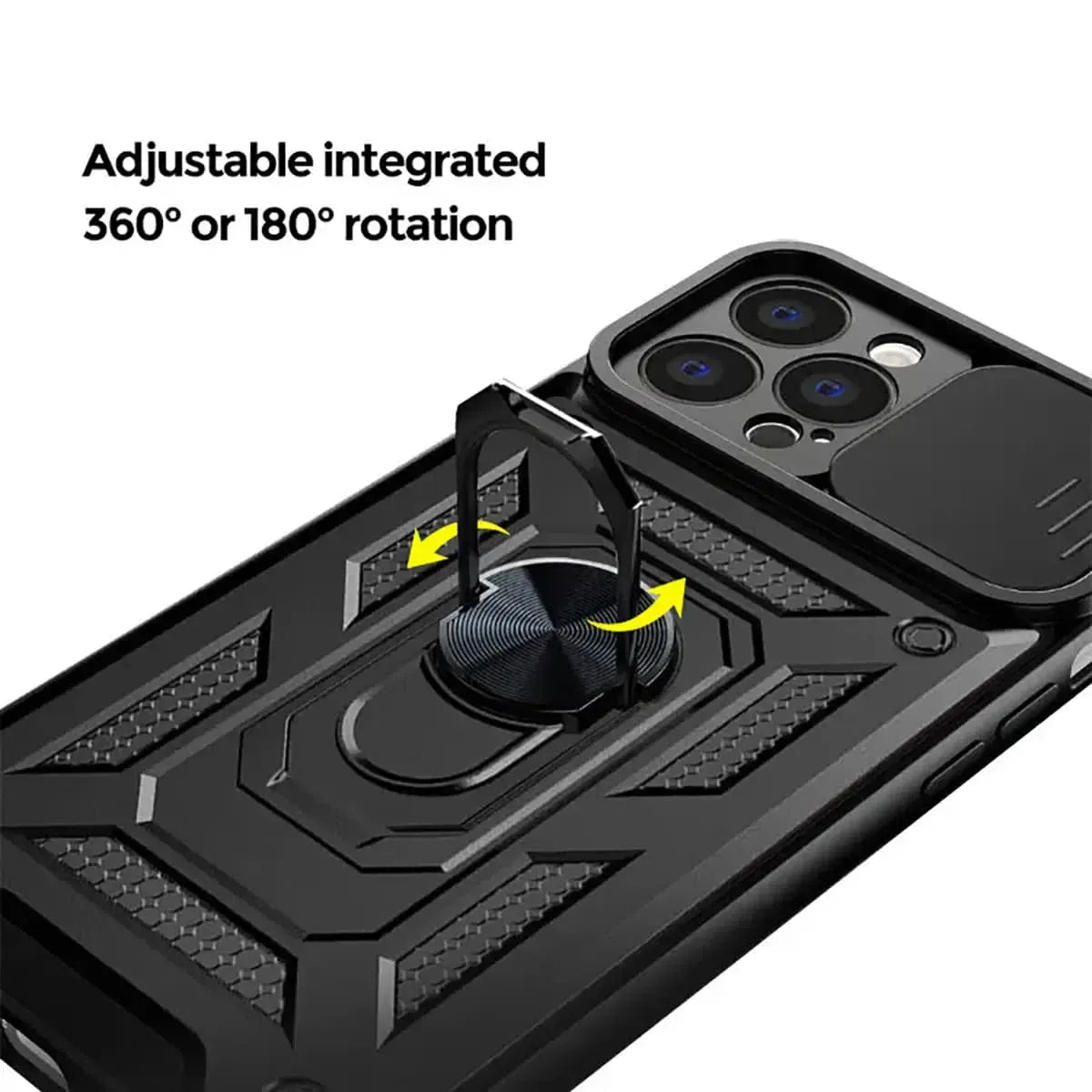 Heavy Duty Shockproof Phone Case with Kickstand Lens Cover