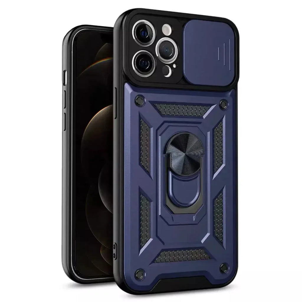 Heavy Duty Shockproof Phone Case with Kickstand Lens Cover