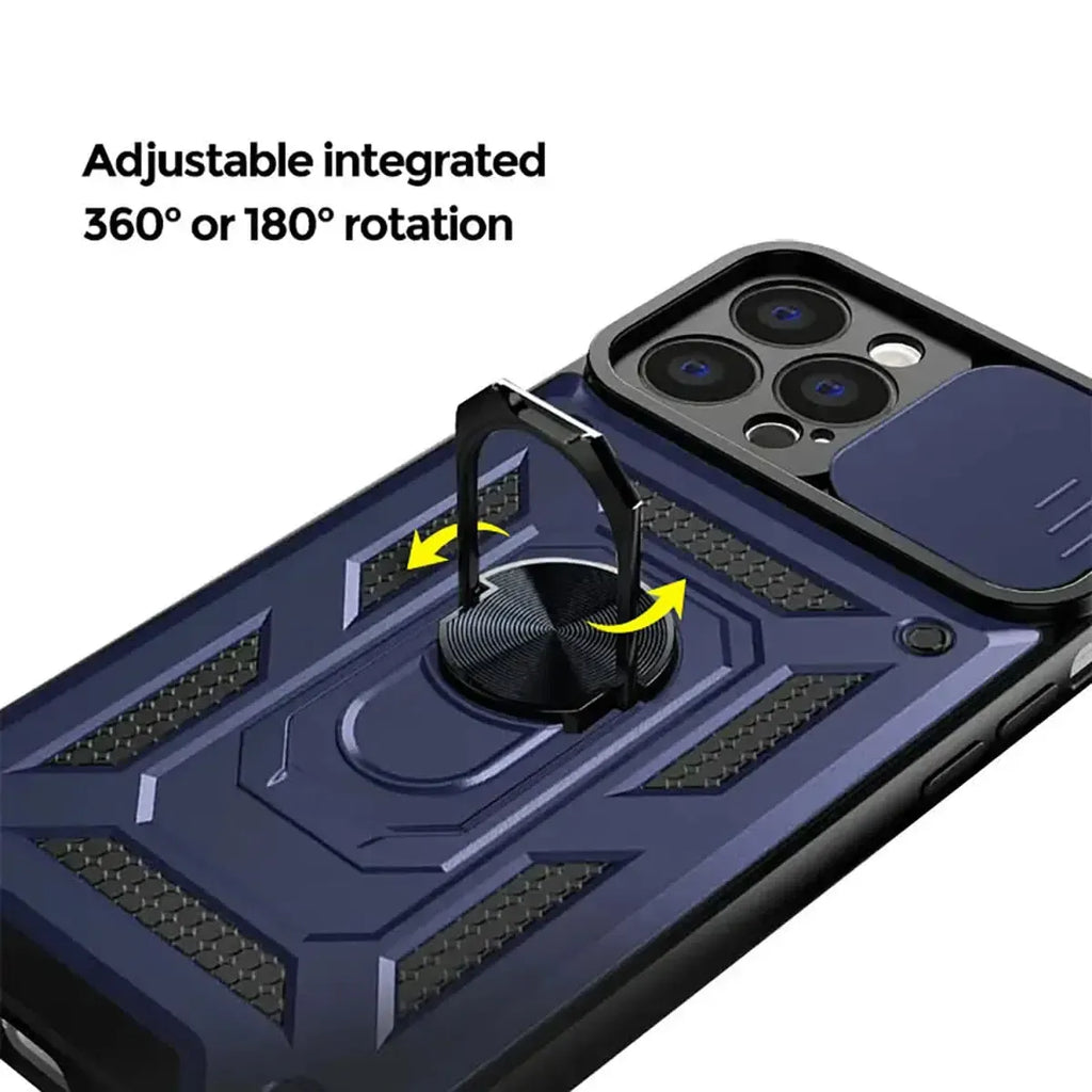 Heavy Duty Shockproof Phone Case with Kickstand Lens Cover