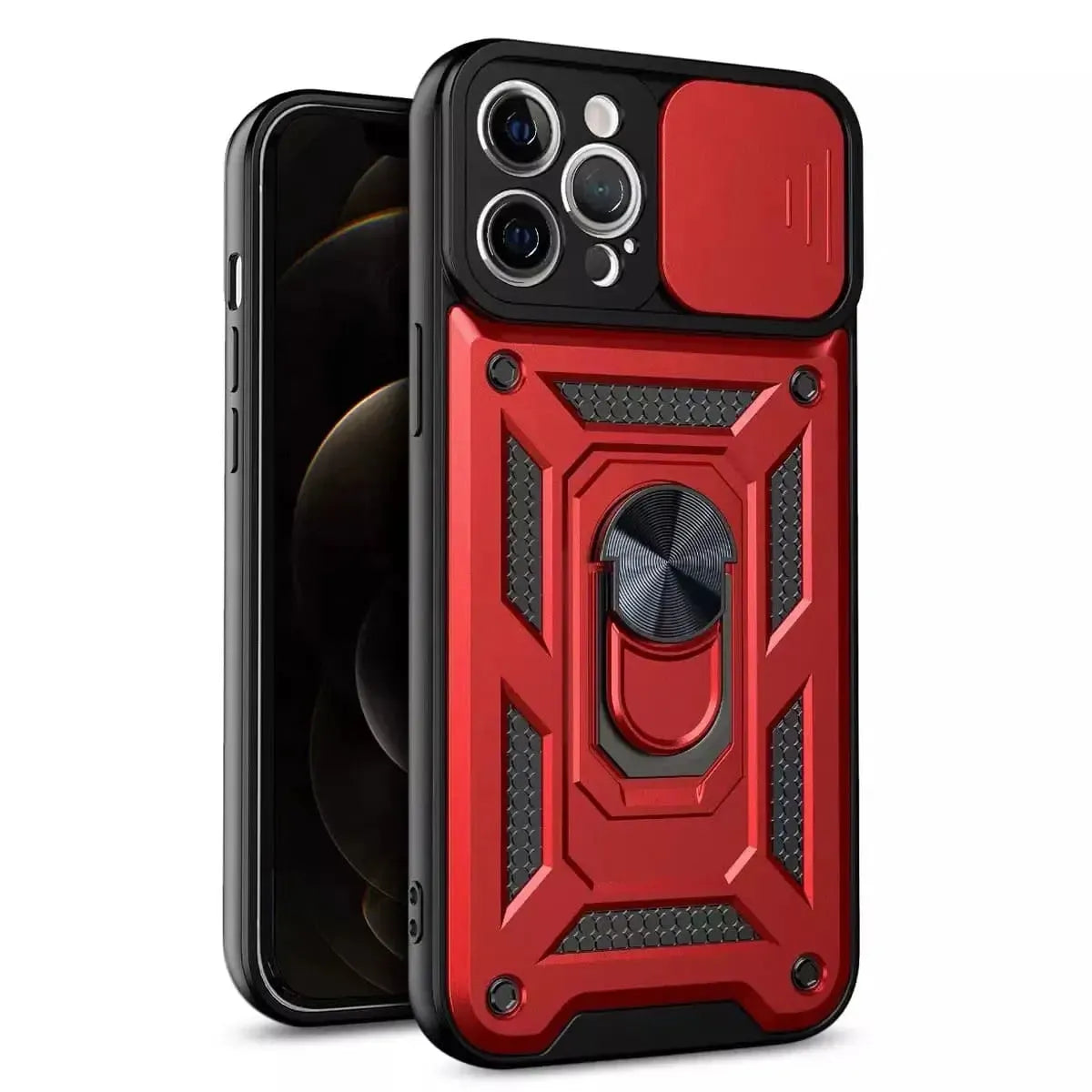 Heavy Duty Shockproof Phone Case with Kickstand Lens Cover