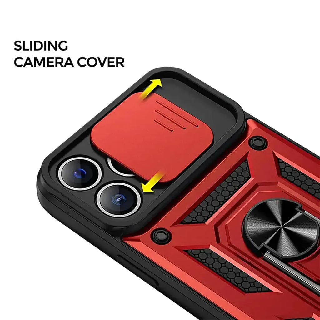 Heavy Duty Shockproof Phone Case with Kickstand Lens Cover