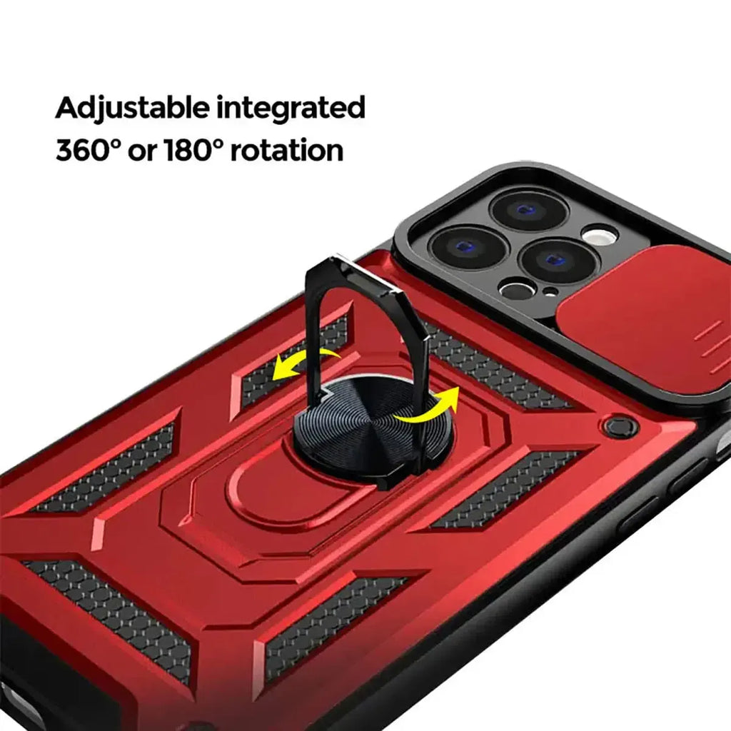 Heavy Duty Shockproof Phone Case with Kickstand Lens Cover