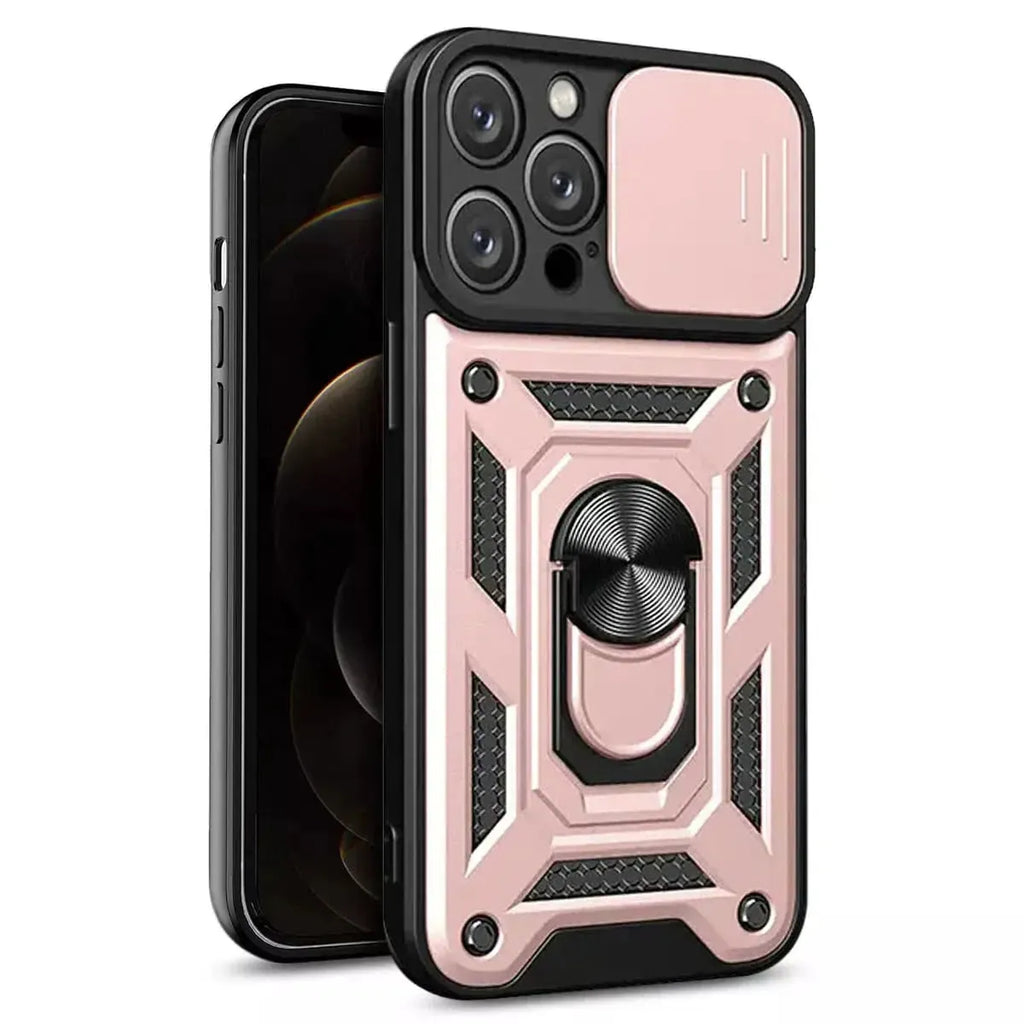 Heavy Duty Shockproof Phone Case with Kickstand Lens Cover