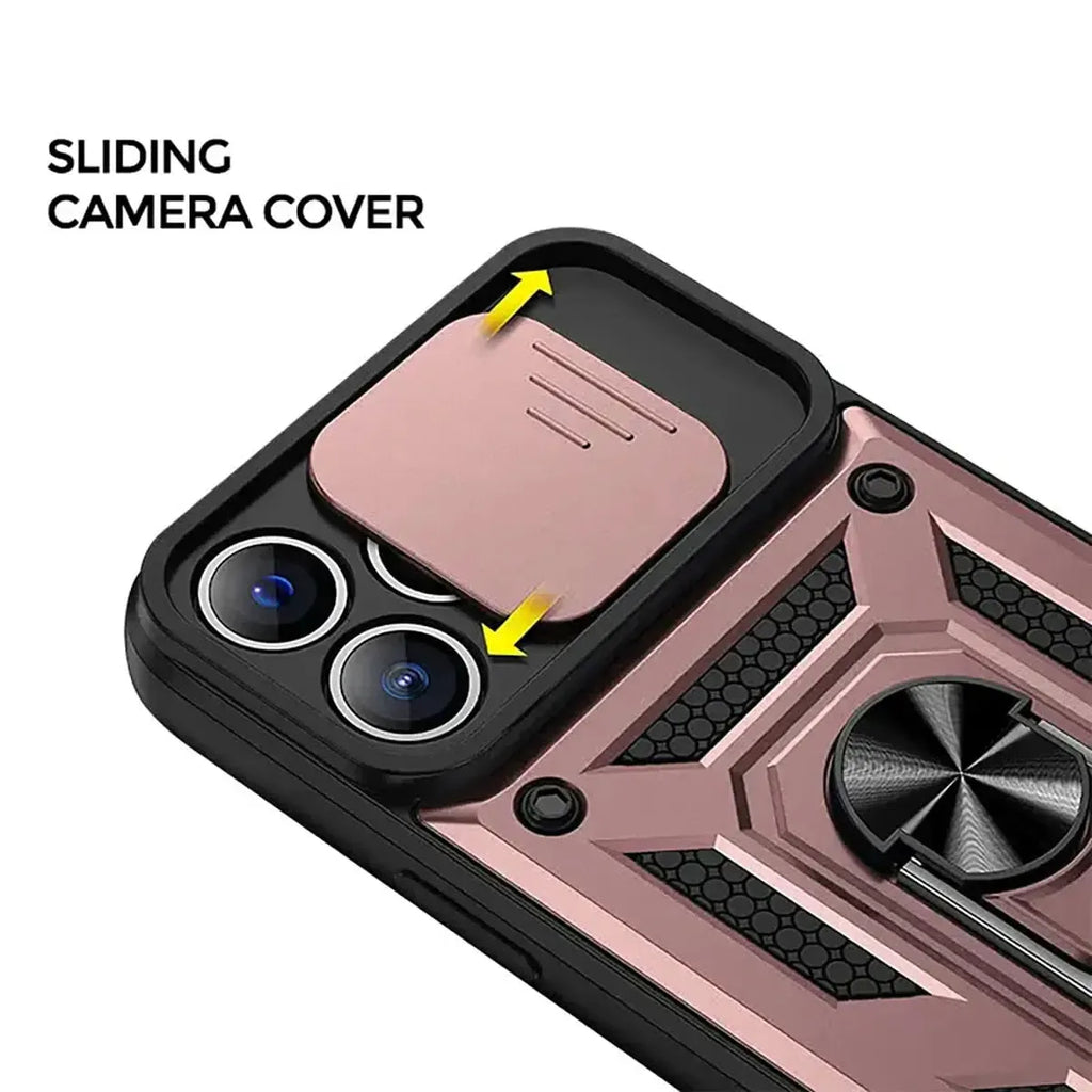 Heavy Duty Shockproof Phone Case with Kickstand Lens Cover