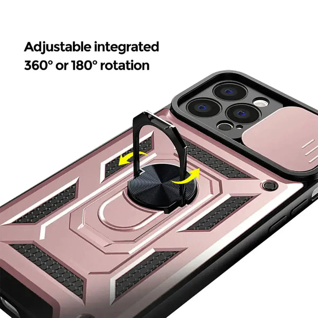 Heavy Duty Shockproof Phone Case with Kickstand Lens Cover